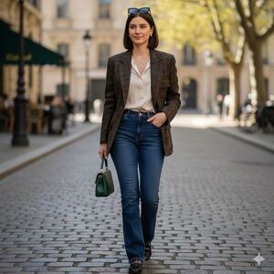 Ralph Lauren Women Tweed Lambs Wool Country Blazer Jacket Sz 8 Equestrian Plaid